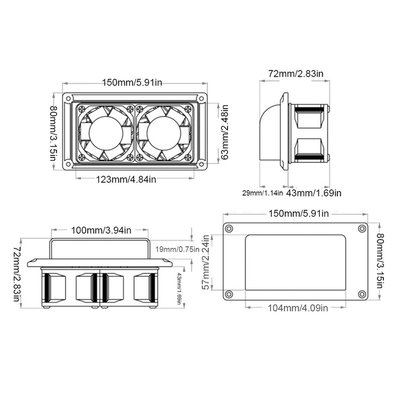 Naroote RV Vent Fan, RV Exhaust Fan Roof Vent ABS