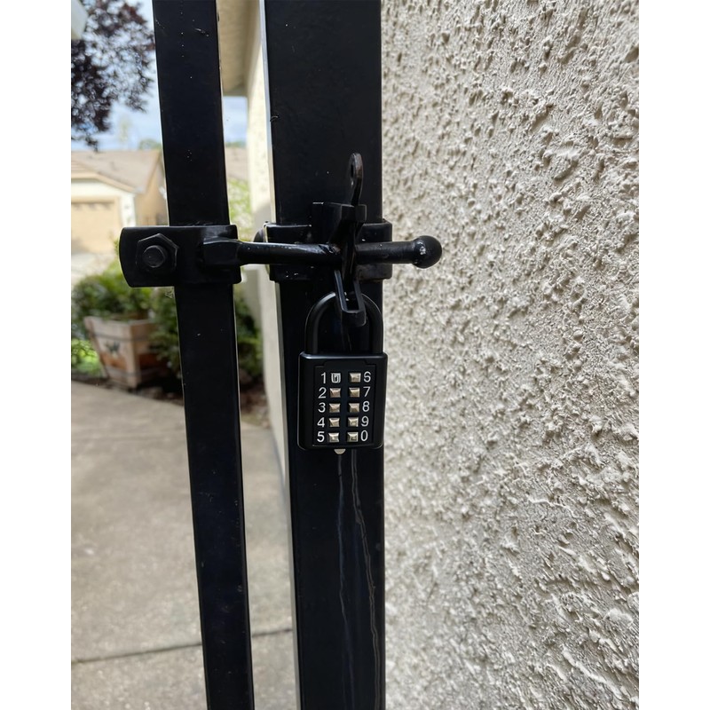 ZENG 10-Button Combination Padlock – Pre-Set 5-Digit Unchangeable Code, Hardened