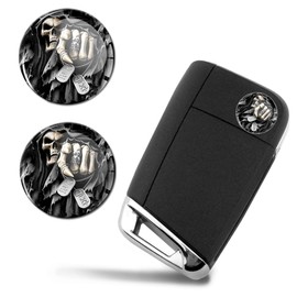 Skino 2 x Diameter 14 mm Skull You're Next Skull Key Emblem Stickers for Remote Control Car Moto Logo Key Badge Tuning KS 150