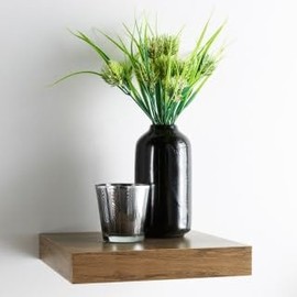 New Brown Stylish Square Oak Shelf storage Solution Wall Mounted Floating Shelf For Photo Frames And Vases Any Room Home Office Decor -A15