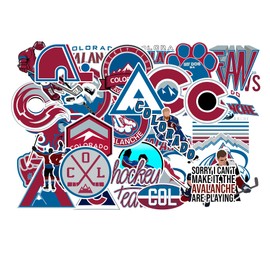 35 PCS Colorado American Avalanche Hockey Stickers for Water Bottle, Laptop, Bicycle, Computer, Motorcycle, Travel Case, Car Decal Decoration Sticker