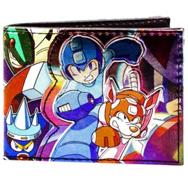 Mega Man Collection The End of Dr. Wily? Wallet / Purse Bi-Fold ID & Card Holder - Blue, blue, Casual