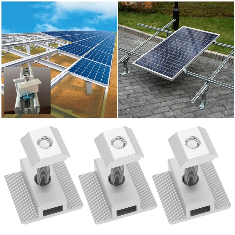 EMSea 10Pcs Solar Panel Centre Clamps Solar Panel Brackets Solar