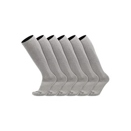 TCK Over the Calf Work Socks 6 Pair Moisture Wicking for Men and Women (Grey, X-Large)