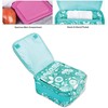 Class Collections Teal Floral Motif Water Resistant Zipper Closure Insulated