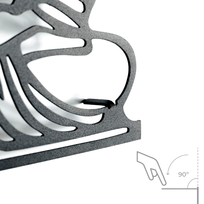 keluly Metal decoration. Floating wall sculpture, with shadows, made of