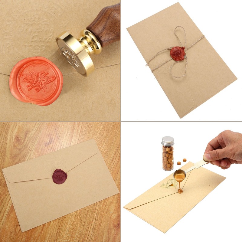 Yoption Wax Seal Stamp Kit, Bee Sealing Stamp with Gold