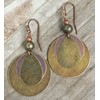 Boho Bronze Boho Round Drop Shaped Layered Dangle Earrings -