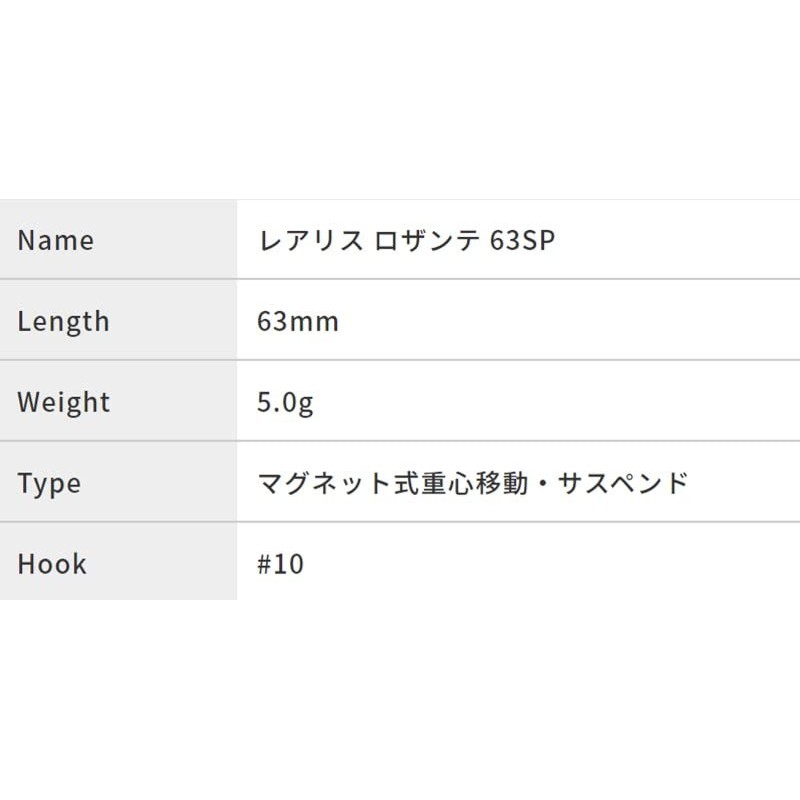 デュオ ルアー レアリス ロザンテ63SP マットレモン CCC3028