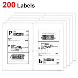 Unbranded US 200 Shipping Labels 8.5 x 5.5 Rounded Corner Self Adhesive 2 Per Sheet Blank
