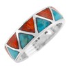 Turquoise Band Ring for Women or Men Sterling Silver 925