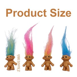 RDNKVB Adorable Collection of Cute Little Guys 10 Pieces Mini Troll Dolls PVC Vintage Trolls Lucky Doll Mini Action Figures 3cm School Project Crafts Party Gifts