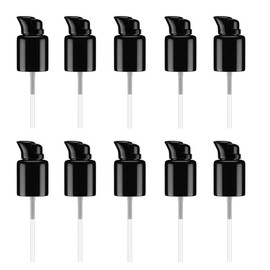 10Pcs 415/20mm Replacement Foundation Pump Black Plastic Cosmetic Liquid Foundation Pump Replacement with Rotate Lock and Cover for Foundation Essential Oil Lotion Bottles