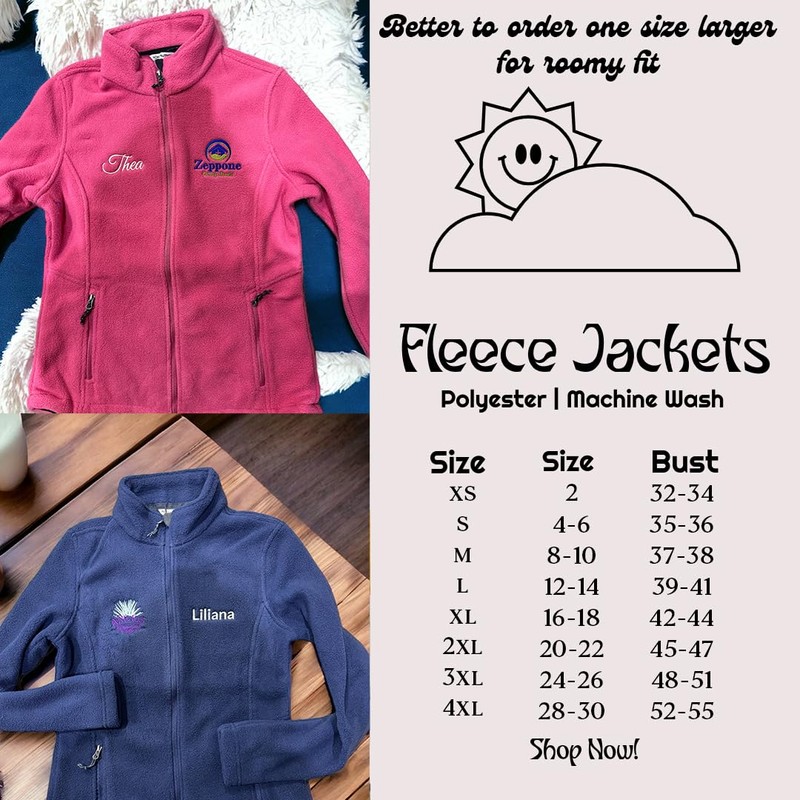 INK STITCH Women L217 Custom Stitching Embroidery Fleece Jackets -