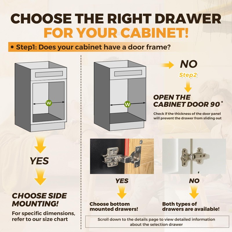 Pull Out Drawers for Cabinet Wood Slide Out Cabinet Organizer
