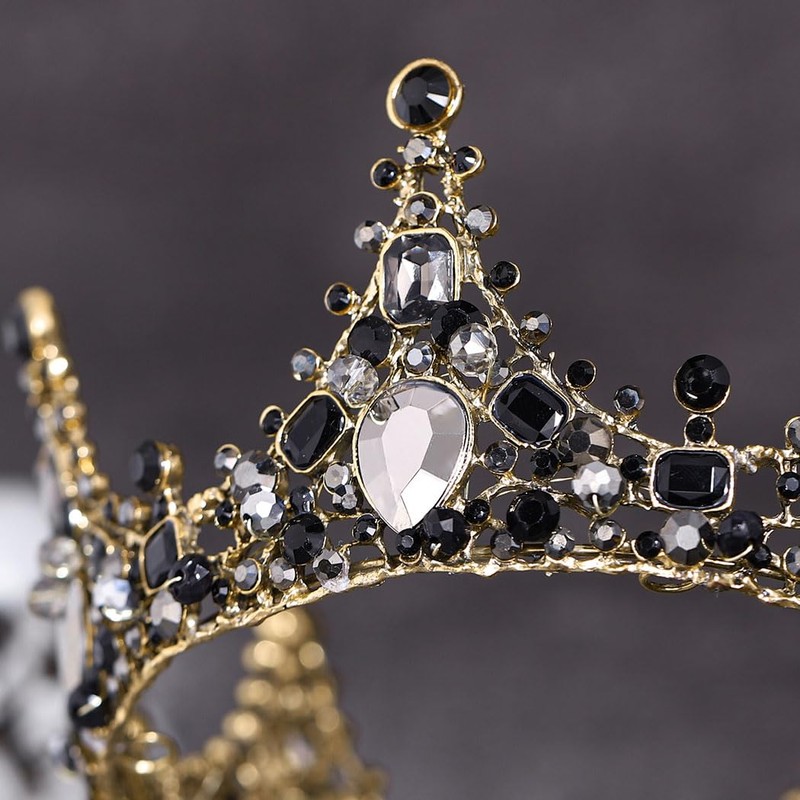 Jovono Wedding Vintage Crown Tiara Princess Headband Baroque for Women