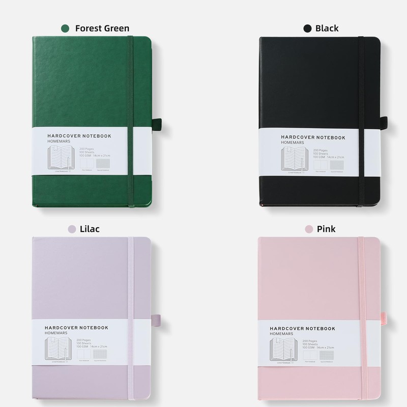 HOMEMARS Notebook, Notebook, Notebook A5 Squared, Notebook A5, Journal Book,