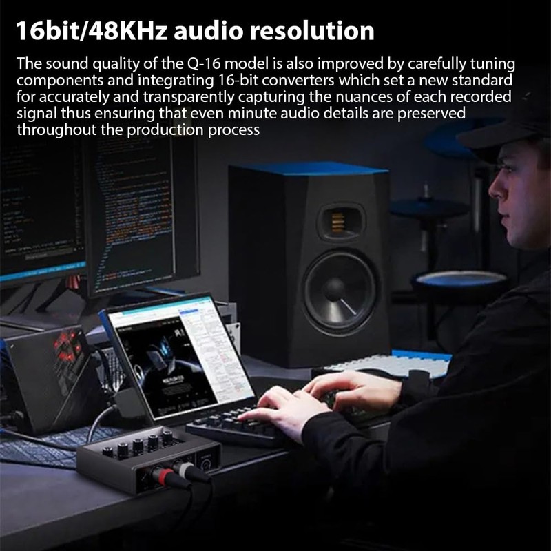 Audio Interface Recording XLR Audio Interface DSP Reverb 48V Phantom