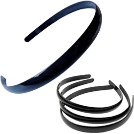 fogman Headband Headband Black 0.5 inch (12 mm) Width for Men and Women, Large Capacity, Set of 20