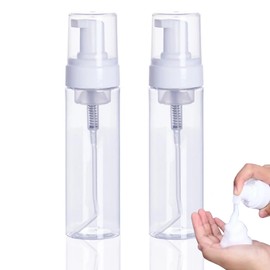 PEPAX Plastic Pump Bottle Soap Dispenser - 2 Pieces 200 ml Plastic Pump Dispensers Transparent Travel Bottles Soap Dispenser for Family Travel and Business Trips