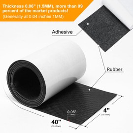 CHUNZEXI Non Slip Furniture Pads, Self Adhesive Rubber Pads with Anti Skid Stickers, Cuttable Rubber Sheet for Furniture and Appliances (4” × 40”)