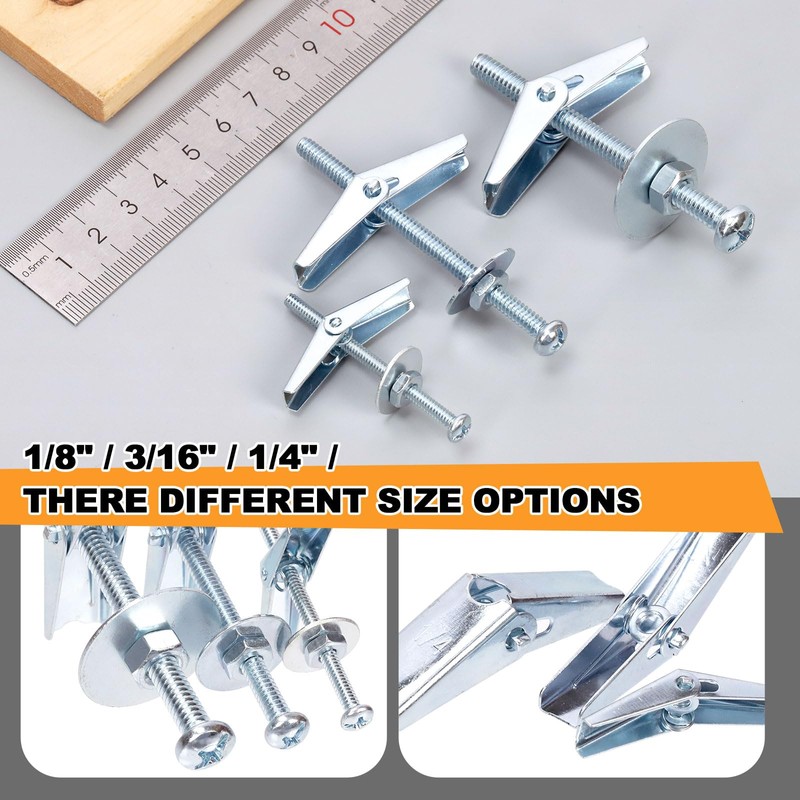 Tanstic 30 Sets 3/16 Inch Toggle Bolt and Wing Nut