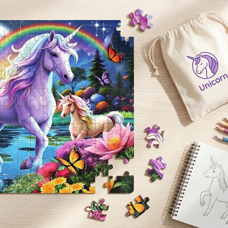Unicorn Jigsaw Puzzle, 200 Pezzi Unicorn Jigsaw Puzzles, Girls Jigsaw