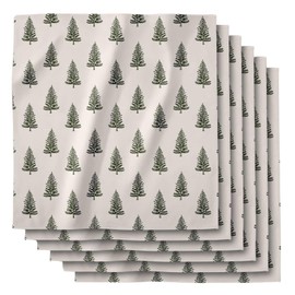 GEOMETRY Christmas Dinner Napkins - Premium Christmas Cloth Napkins - Quick Dry & Super Absorbent Table Napkins - Premium Geosuede Christmas Linen Napkins (Pine - 6 Pack)