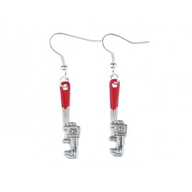 Pipe Wrench Spanner Pliers Earrings Miniblings Tool Craftsmen Workshop Silver