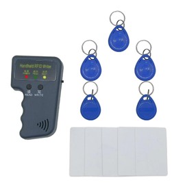 125khz RFID Reader Writer,Handheld RFID Copier,RFID Reader for 125khz Id and Hid Cards (with 5pcs T5577 Key Fob and 5pcs T5577 RFID Cards)