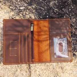 STAR VISTA Phoenix Leather Passport Holder, Full Grain Leather Travel Wallet - Slim, Bifold, RFID Blocking, ID Window, Coin Pocket, Card Slots, SIM Slots (Brown)
