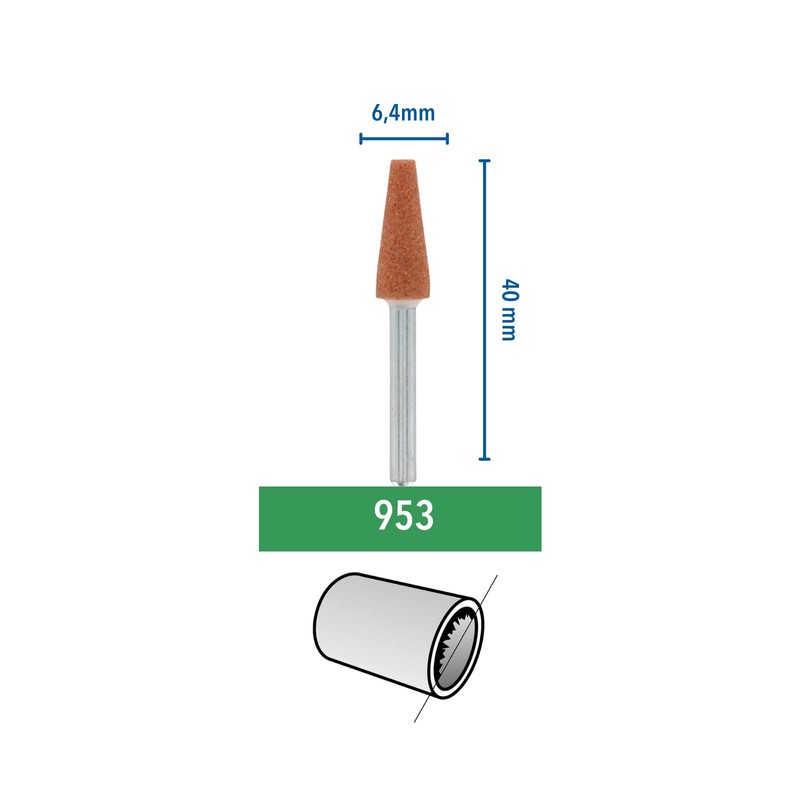 Dremel 26150953JA Grinding Stone Aluminium Oxide ø 6,4 mm 3