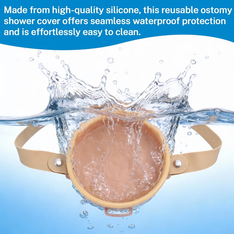 WONDSIGN Ostomy Bag Waterproof Shield, Leak-Proof Protection for Showers, Adjustable