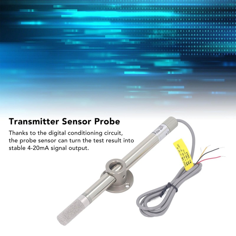 Temperature Humidity Sensor Probe, 4‑20mA Output IP68 15‑30V DC Temp