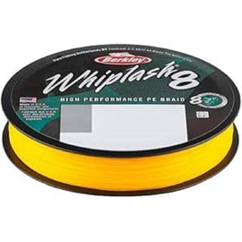 Berkley Whiplash8, Fishing Line, Superline, , Predator Fishing, Pike, Perch, Zander, Trout, Unisex, Yellow, 0.2mm | 27.7kg | 61lb | 330yd