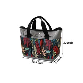 Garden Tool Bag Maple Leaf Gardening Bag with 8 Pockets Canvas Garden Tote Bag Women Men Garden Plant Tool Storage Bag (Tools NOT Included)