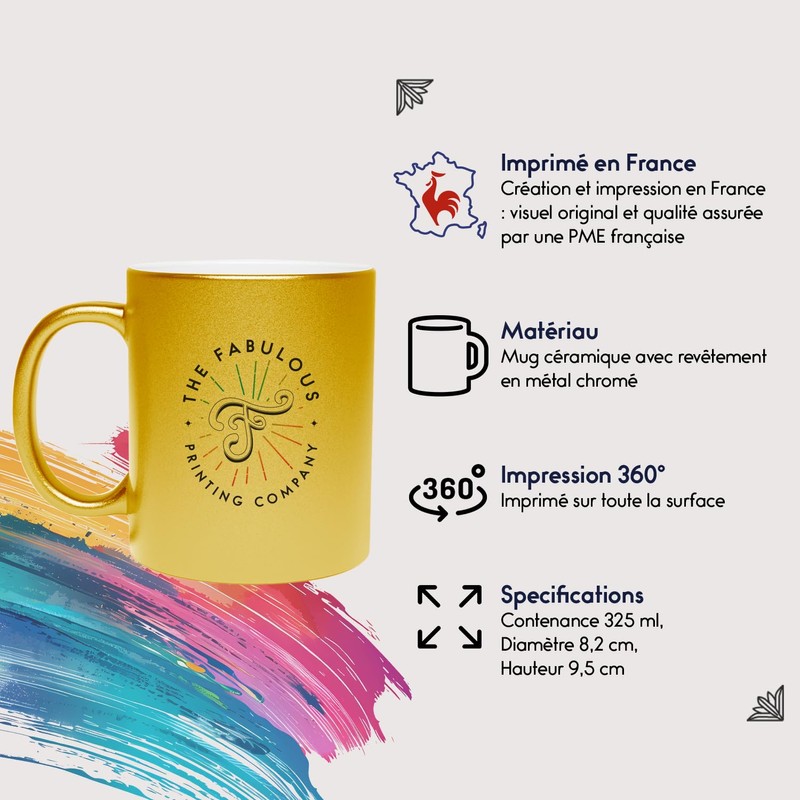 Fabulous Goldene Tasse aus verchromter Keramik - Abraham Lincoln USA