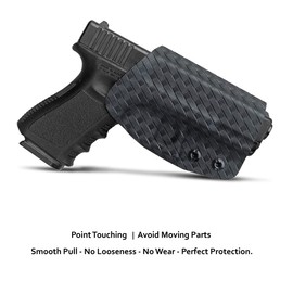 OWB Carbon Fiber Kydex Holster for Glock 19 19x 25 30s 44 45 Glock 17 Glock 26 (Gen 1-5) / Glock 22 23 27 31 32 33 (Gen 3-4) / CZ P10 Pistol - Outside Waistband Holster 1.5"-2" Belt Clip - Right