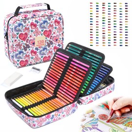 lapices de colores profesionales，colores profesionales para dibujo，estuche colores，120 Lápices de Colores para Colorear Dibujo Esbozos, Núcleo blando, Numerados, con Cremallera Estuche.