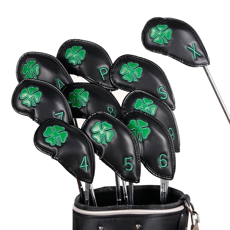 Leather Golf Club Iron Head Covers | 10 Piece Set