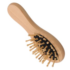 Baluue Wooden Detangling Hairbrush Mini Comb Anti-static Cushion for Scalp Massage for Thick Hair Portable Solid Design for Men and Women