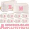 Kigeli 10 Pcs Preppy Makeup Bags with 26 Chenille Letters