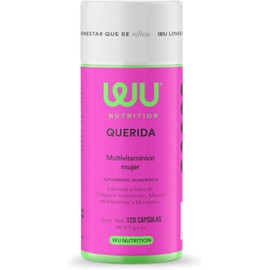 Vitaminas para mujer WU Nutrition. Multivitaminico Querida 120 capsulas 2 meses de consumo. Suplemento con 20 Ingredientes: Colágeno, Biotina, Ácido Fólico, Magnesio, Hierro y Vitaminas