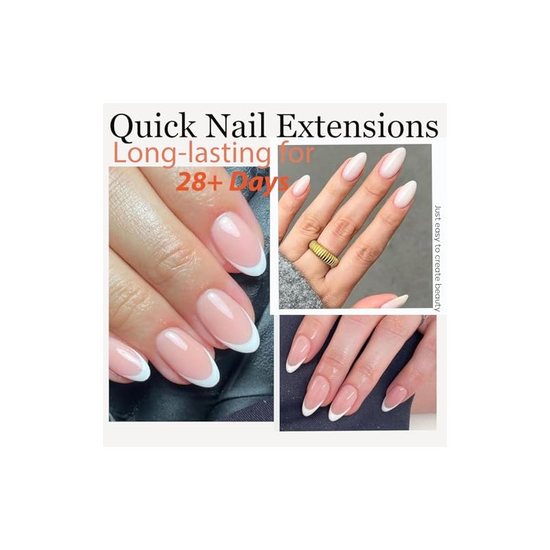 modelones Puntas de Uñas Cortas de Almendra, Gel Preformado X