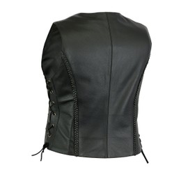 A&H Apparel Women Motorcycle Biker Classic Vest Genuine Cowhide Leather Vest With Gun Pocket (X-Small)