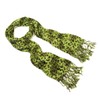 TrendsBlue Elegant Leopard Animal Print Scarf with Fringe, Olive Green