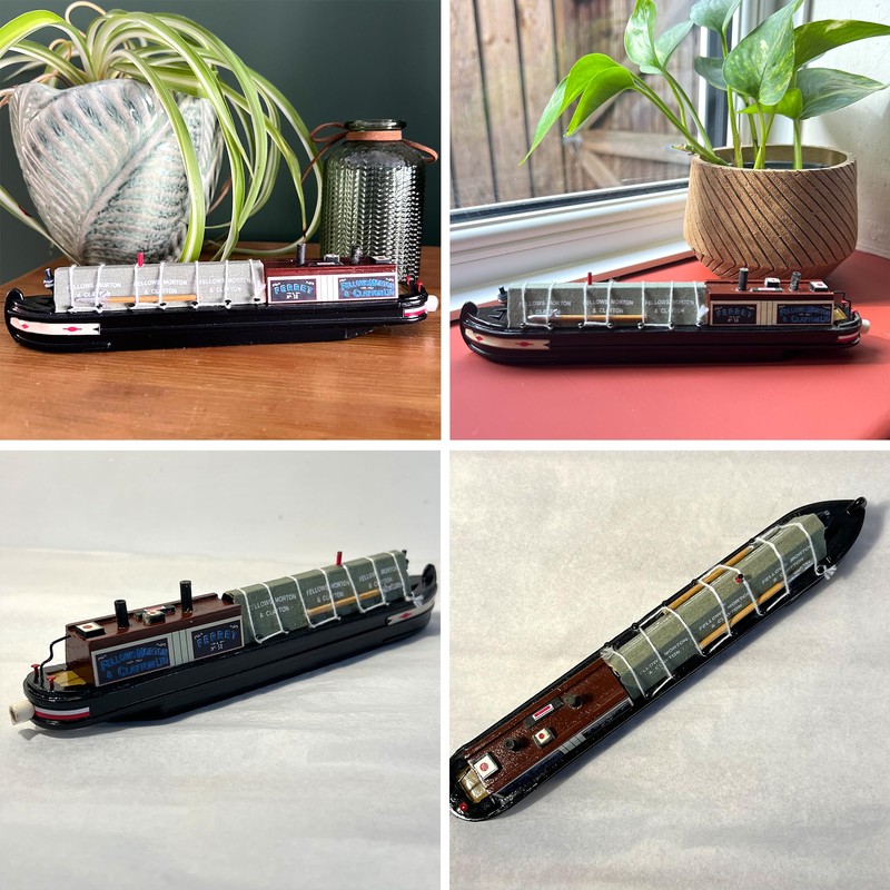 Thorness Detailed 20 cm wooden model channel narrow boat barge