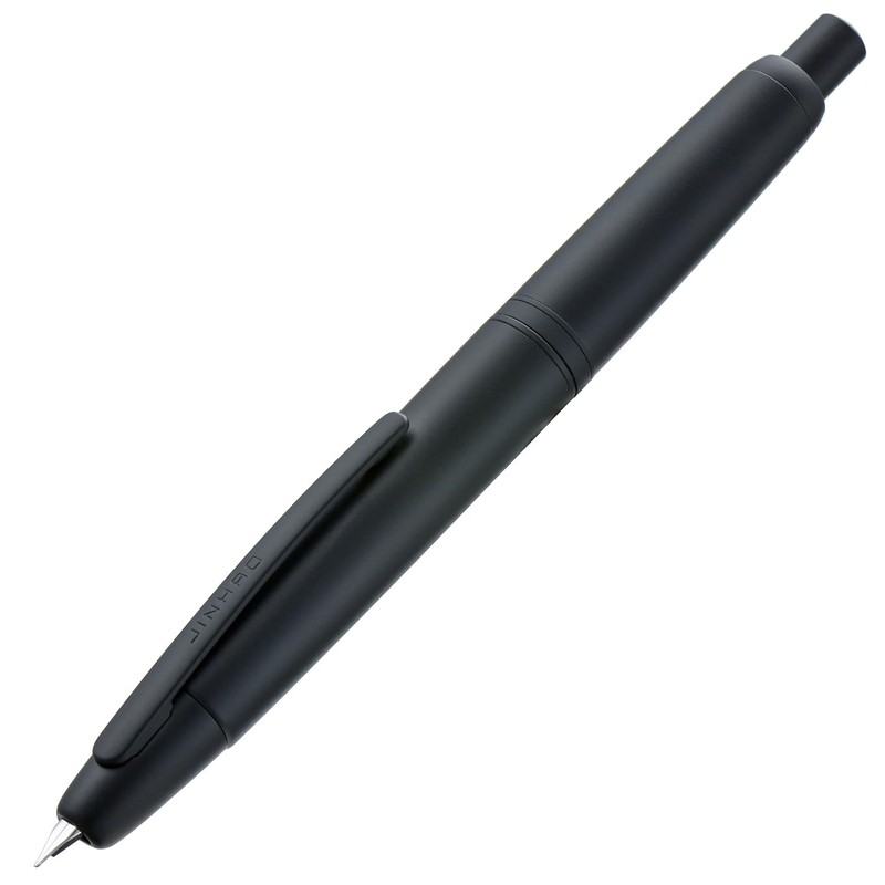 Jinhao 10 Press Fountain Pen Matte Black Retractable Fine Nib