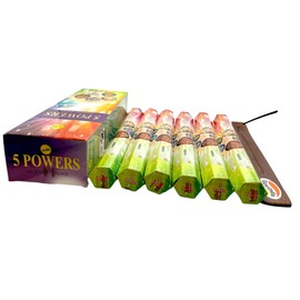 5 Powers Incense Sticks and Incense Stick Holder Bundle Insence Insense SreeVani Incense Sticks