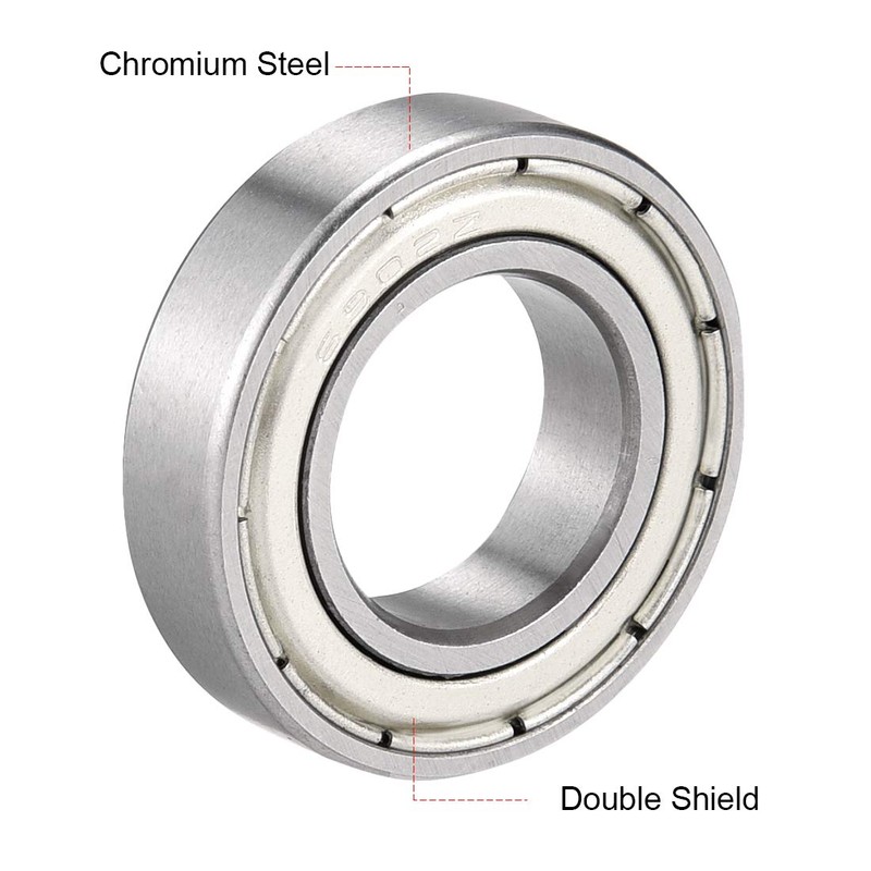 sourcing map 6902Z Double Plate Chrome Steel Bearing 15mm x